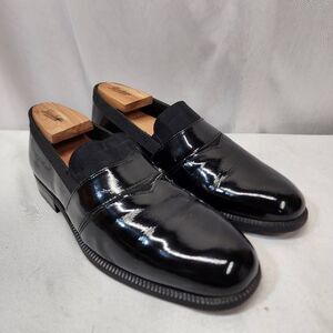 Stanley Blacker Couture Black Patent Formal Tuxedo Shoes Handmade Italy 10
